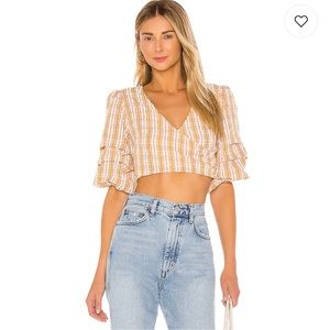 MAJORELLE Gabby Top in Yellow Plaid ✨